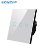 Image of BONDA Wall Touch Switch 220V EU Standard Tempered Crystal Glass Panel Power 1/2/3 Gang 1 Way Light Sensor Switches Waterproof - Shopping