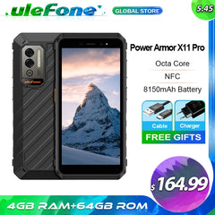 Ulefone Power Armor X11 Pro Rugged Phone 8150 mAh 64GB ROM Waterproof Smartphone NFC 2.4G/5G WiFi Mobile Phones Global Version Shopping111