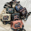 Image of Vintage Embroidery Elephant Bag Bags Wide Butterfly Strap PU Leather Women Shoulder Crossbody Bag Tote Women's Handbags Purses Shopping