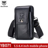 Image of BULLCAPTAIN Genuine Leather Men's Waist Packs Phone Pouch Bags Waist Bag Male Small Chest Shoulder Belt Bag Small Waist Packs Shopping