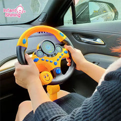 Infant Shining Eletric Simulation Steering Wheel Toy with Light Sound Kids Early Educational Stroller Steering Wheel Vocal Toys Shopping