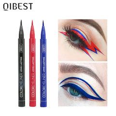 QIBEST 12 Color Liquid Eyeliner Pen Waterproof Easy To Wear Matte Long-lasting Cat Eye Makeup Colorful Eye liner Pencil Cosmetic Shopping