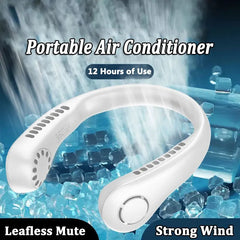 1PC Fan 1200mAh New Mini Neck Portable No Bladeless Hanging Neck Rechargeable Air Cooler 3 Speed Mini Summer Sport Fan Shopping