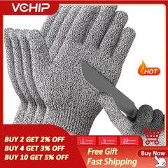 HPPE Level 5 Safety Anti Cut Gloves High-strength Industry Kitchen Gardening Anti-Scratch Anti-cut Glass Cutting Multi-Purpose Shopping