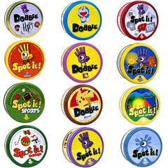 Spot It Dobble Pokemon Pikachu Anime Game Sports Animals Card Game Interactive Board Game Gifts Holidays Camping Metal Box Shopping