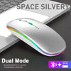 Image of Rechargeable Bluetooth5.1 Wireless Mouse with 2.4GHz USB 1600DPI Mouse for Computer Laptop Tablet PC Macbook Gaming Mouse Gamer Shopping