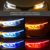 Image of 2pcs 12V LED DRL Car Daytime Running Light Flexible Waterproof Strip Auto Headlights White Turn Signal Yellow Brake Flow Lights Shopping