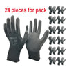 Image of 24Pieces/12 Pairs Safety Working Gloves Black Pu Nylon Cotton Glove Industrial Protective Work Gloves NMSafety Brand Supplier Shopping