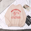 Image of Self Love Club Cupid's Arrow Print Sweatshirt Women Casual Crewneck Sportswear Fleece Warm Hoodies Loose Comfortable Clothes Shopping