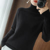 Image of Turtleneck Pullover Fall/winter 2023 Cashmere Sweater Women Pure Color Casual Long-sleeved Loose Pullover Bottoming Women's Shopping