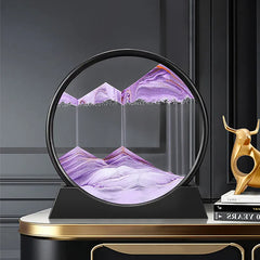 3D Moving Sand Art Picture Round Glass Deep Sea Sandscape Hourglass Quicksand Craft Flowing Sand Painting Office Home Decor Gift Shopping