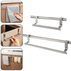 Image of Towel Rack Over Door Towel Bar Hanging Holder Stainless Steel Bathroom Kitchen Cabinet Towel Rag Rack - Shopping