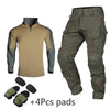 Image of HAN WILD Hunting Suit Camouflage Tactical Shirts Army Combat Uniform Airsoft Paintball Multicam Cargo Pant T-shirts with 4 Pads Shopping