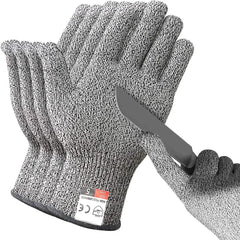 Grade 5 Cut Resistant Gloves Kitchen HPPE Scratch Resistant Glass Cutting Safety Protection for Gardeners Shopping