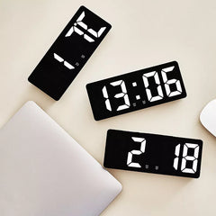 Digital Alarm Clock Voice Control Teperature Snooze Night Mode Desktop Table Clock 12/24H Anti-disturb Funtion LED Clocks Watch