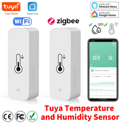 Tuya WiFi Smart Temperature Humidity Sensor Indoor Hygrometer Controller Monitoring Work with Smart Speaker Alexa Google Home Shopping