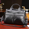 Image of Black Men Genuine Leather Handbags Large Leather 14" Laptop Messenger Bags Business Men's Travel Bags Shoulder Bags Briefcase Shopping