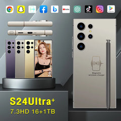 Global Version S24 Ultra+ Smartphone 5G 7.3 Inch 108MP Cam 16GB+1TB Android14 Phone 6800mAh Battery Phone Super Shopping111