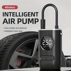 1 Set Car Air Pump Portable Mini Self Propelled Electric Tire Pump Handheld Wireless Digital Display Charging Pump Shopping