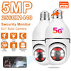 Image of 5G Wifi 5MP E27 Bulb Surveillance Camera Indoor 4X Digital Zoom AI Human Detect Full Color Night Vision Wireless Cam Smart Home Shopping