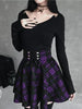 Image of Black Checkered Women's Gothic Skirt Women Pleated Plaid Skirts Spring Autumn Girl Hip Hop Female Punk Goth Mini Skirt Clubwear Shopping