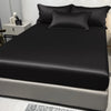 Image of Four Seasons Men and Women Simple Fashion Black Satin Solid Color Ice Silk Bedspread Home Bedroom Hotel Shopping111