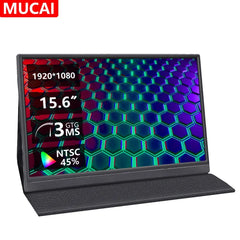 MUCAl 15.6 Inch Portable Monitor FHD 1920*1080 Travel Gaming 15.6" Display Screen for Laptop Phone Switch PS4 Ps5 XboX MacBook Shopping