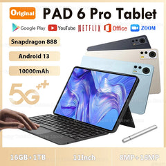 2024 Global Version Pad 6 Pro Snapdragon 888 Tablet Android 13 16GB 512GB 1TB 11inch Tablets PC Phonecall 5G Dual WIFI Pad 6 Pro Shopping111