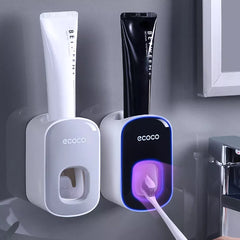 Automatic Toothpaste Dispenser Squeezers Toothpaste Tooth Dust-proof Toothbrush Holder Wall Mount Stand Bathroom Accessories Set Shopping