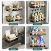 Image of Bathroom Shelf Aluminum Alloy Shampoo Rack Makeup Storage Organizer Shower Shelf Bathroom Accessories No Drill Wall Corner Shelf - Shopping