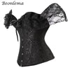 Image of BEONLEMA Long Sleeve Lace Korset Sexy Black Gothic Dress Hot Red Bustier Set Steampunk Corset Clothing Women Plus Size Corset Shopping