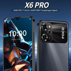 2024 Original X6Pro Smartphone 7.3inch Global Version Mobile Phone 16G+1TB Face Unlock Cell Phone Android 5G Dual Sim Cellphones Shopping111