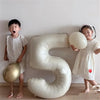 Image of 32/40Inch Cream Color Number Balloons 1-9 Large Digital Foil Helium Ball Girl Kids Adult Happy Birthday Party Decoration Wedding Shopping