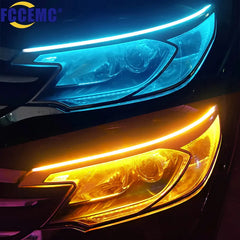 2pcs LED DRL Car Daytime Running Light Flexible Waterproof Strip Auto Headlights White Turn Signal Yellow Brake Flow Lights 12V Shopping