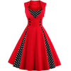 Image of S-5XL Women Robe Retro Vintage Dress 50s 60s Rockabilly Dot Swing Pin Up Summer Party Dresses Elegant Tunic Vestidos Casual Shopping