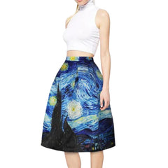 Qybian New Faldas Vintage Van Gogh Print Ladies Skirts High Waist Womens Skirts Valentine's Day Skirt Plus Size Skirt Shopping