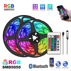 LED Strip Lights RGB APP Control Color Changing Lights with 24 Keys Remote Mode for Room Decoration Bluetooth TV SMD5050 RGB Shopping