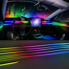 Full Color Streamer Car Ambient Lights RGB 64 Color Universal LED Interior Hidden Acrylic Strip Symphony Atmosphere Lamp Shopping