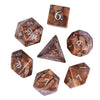 Image of Cusdie Handmade Amethyst Dice 7Pcs 16mm Polyhedral Stone Dice Set with Leather Box Gemstone D&D Dices for Collection RPG Shopping