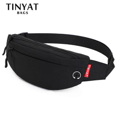 TINYAT Men Waist Bag Pack Purse Casual Large Phone Belt Bag Pouch Women's Canvas Travel Phone Bag Fanny Banana Bag Hip 4 Pockets Shopping