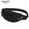 Image of TINYAT Men Waist Bag Pack Purse Casual Large Phone Belt Bag Pouch Women's Canvas Travel Phone Bag Fanny Banana Bag Hip 4 Pockets Shopping