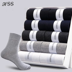 HSS 2023 Men's Cotton Socks New styles 10 Pairs / Lot Black Business Men Socks Breathable Spring Summer for Male US size(6.5-12) Shopping