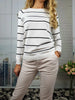 Image of 2022 Autumn Winter Long Sleeve Striped Pullover Women Sweater Knitted Sweaters O-Neck Tops Korean Pull Femme Jumper Female White Shopping