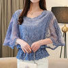 Image of Fashion Women Blouses Spring New Chiffon Blouse Cotton Edge Lace Blouses Shirt Butterfly Flower Women Shirt Tops Blusas 4073 50 Shopping