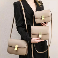 Factory Genuine Leather Ladies Tofu Bag Luxury Design Handbag Purse Small Shoulder Brand Bags Gray Crossbody Bags for Women 2023