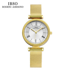 IBSO 8 MM Ultra-Thin Wrist Women Watches Luxury Female Clock Fashion Montre Femme 2022 Ladies Quartz Watch Relogio Feminino