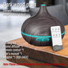 Image of High Quality 500ml Aromatherapy Essential Oil Diffuser Wood Grain Remote Control Ultrasonic Air Humidifier with 7 Colors Light Shopping