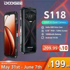 [World Premiere] DOOGEE S118 Rugged Smartphone 20GB(8GB+12GB Extended)  512GB 6.58" FHD+ Screen 50MP Camera Android 14 Cellphone Shopping111