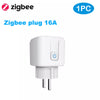 Image of Tuya Smart Zigbee Plug Socket 3680W 16A Power Energy Monitoring Timer Switch EU Outlet Work With Tuya Hub Zigbee2mqtt Shopping