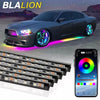 Image of SEAMETAL Car Flexible Underglow Strip Light LED Underbody Remote APP Control RGB Neon Lights Atmosphere Lamp for Auto Decoration Shopping